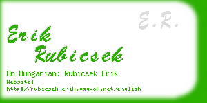 erik rubicsek business card